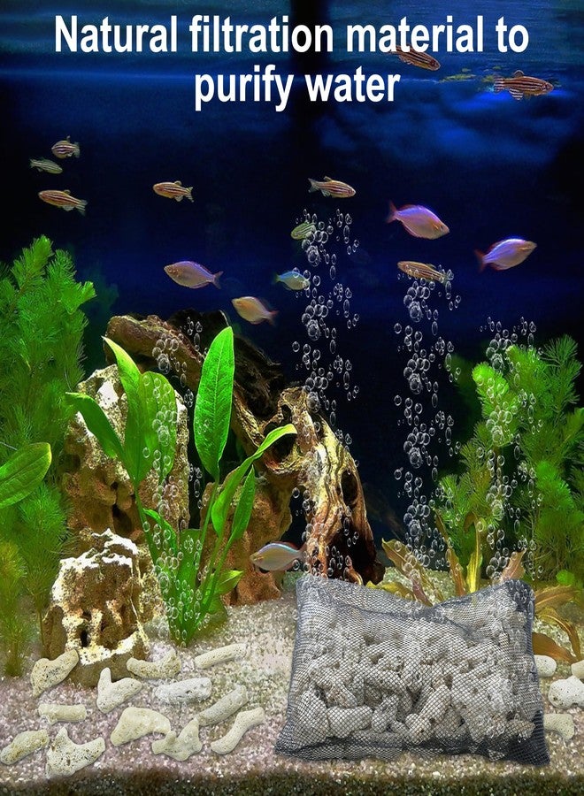 aeloer Crushed Coral for Aquarium with Filter Media Bags, Crushed Coral for Freshwater Aquarium Reusable Coral Filter for Fish Tank - Image 2